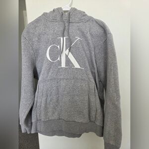 Calvin Klein Light Gray Logo Pullover Hoodie